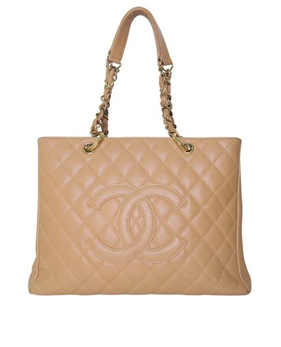 Chanel CC Quilted GST, &pound;1,600, Handbags, Beige/Brown, Leather, Front view